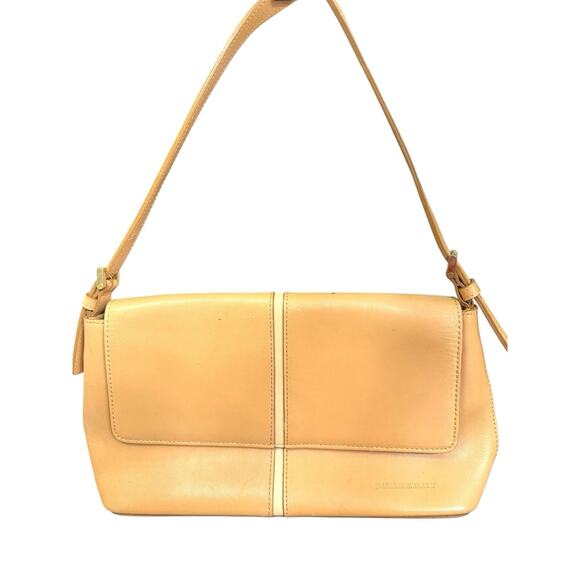 Burberry Logo Nova Check Brown Leather Shoulder Bag Leather Shoulder Bag Y2k - Picture 1 of 15